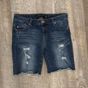 Distressed Denim Cut Off Shorts Juniors Sz 9